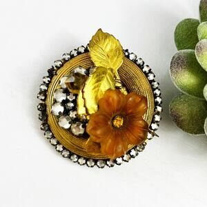 Vintage Eugene Wired Floral Brooch / Pin Signed
